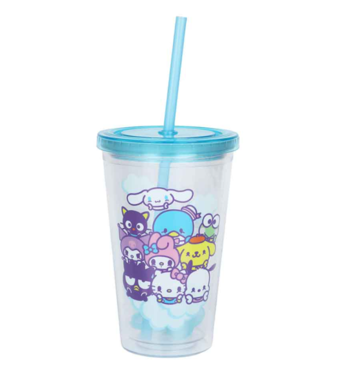 Hello Kitty & Friends 16 Oz. Acrylic Cup With Reusable Straw