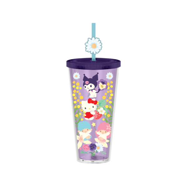 Sanrio 24oz. Plastic Cold Cup w/ Lid and Topper Straw