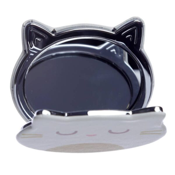 Feline Fine Cat Shaped Leatherette Compact Mirror