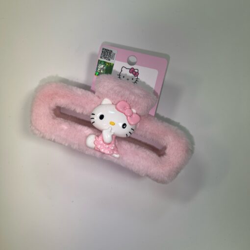 Hello Kitty Fuzzy Hair Claw Clip