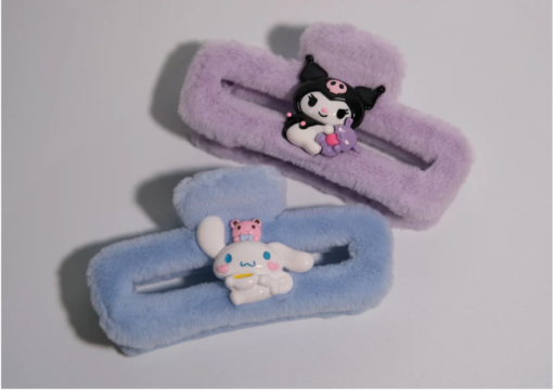 Kuromi Fuzzy Hair Claw Clip