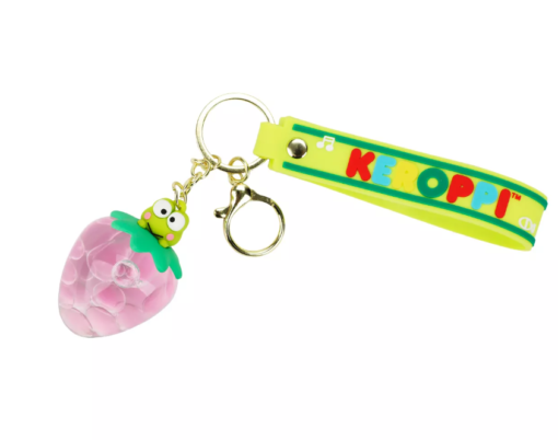 Keroppi Clear Strawberry Keychain