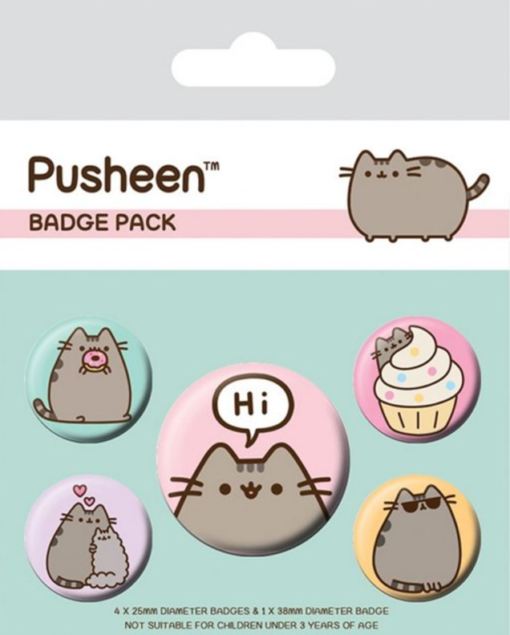 Pusheen (Pusheen Says Hi) Badge Pack 5 Count