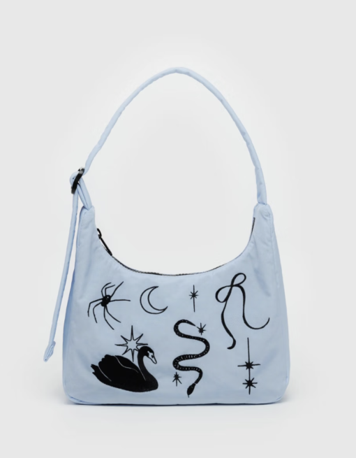 Baggu Mini Nylon Shoulder Bag | Embroidered Ballet Icons