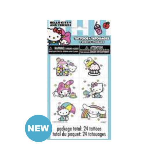 Hello Kitty and Friends Foil Tattoo Sheets 4ct Party