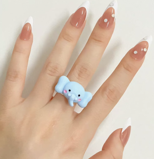 Kawaii Chunky Animal Resin Rings 18mm