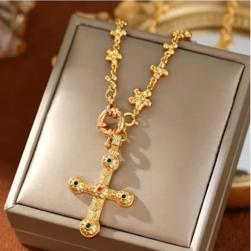 Daisy Gold Chain with Cross