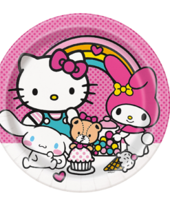 Hello Kitty & Friends Round Paper Dinner Plates - 9 " (Pack of 8)