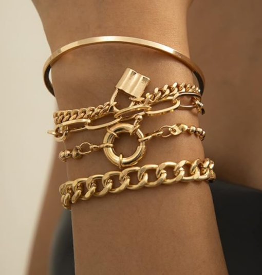 Gold Bracelet Set 5 Count