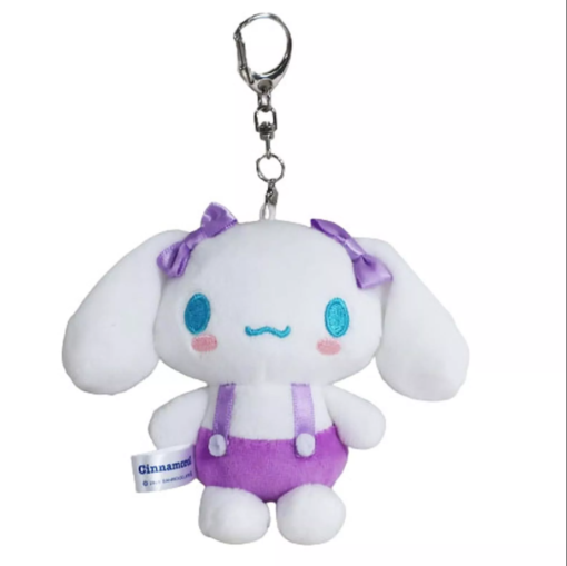 Cinnamoroll Purple Bow Plush Keychain