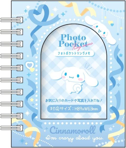 Sanrio Photo Pocket Ring Memo, Heart Ribbon