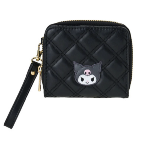 Japan Sanrio Kuromi Quilted Bi-fold Wallet (Black)