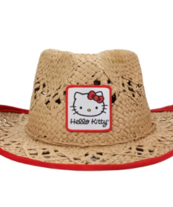 Hello Kitty Character Patch Cowboy Straw Hat