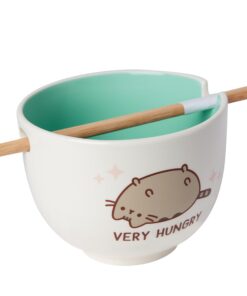 Pusheen The Cat Very Hungry Ramen Bowl with Chopsticks, 3.94 inch
