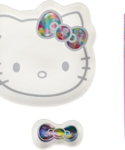 Hello Kitty Character Head Sushi Plate With Bow Sauce Tray & Pink Chopsticks