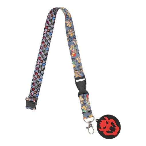 Super Mario Brothers Bowser Lanyard with Metal Charm and ID Sleeve