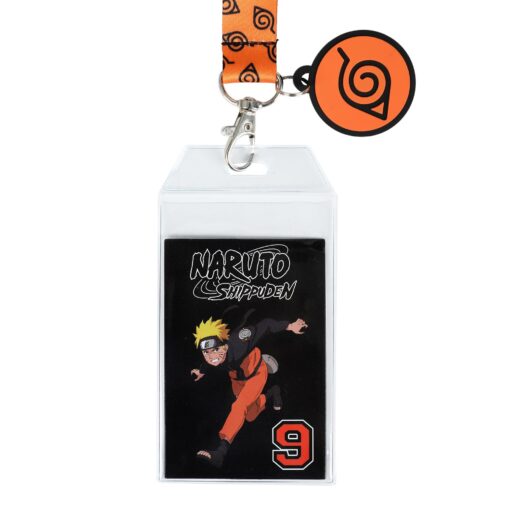 Naruto Shippuden The Nine 22-inch Lanyard with Rubber Charm and Clear ID Sleeve