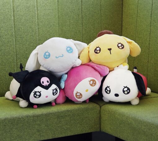 Pompompurin, My Melody, Kuromi, Pochacco Laying Pose Mochi Plush (Medium)