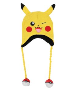 Pokemon Pikachu Laplander Hat With Fleece Pokeball Tassels