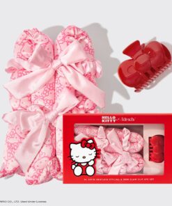Hello Kitty x Kitsch XL Satin Heatless Styling & Bow 4pc Set