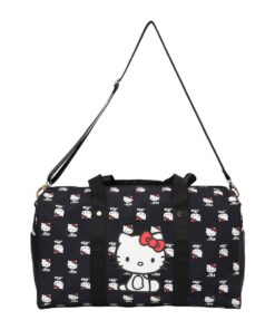 Hello Kitty AOP Black Travel Duffle Bag