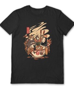 Ilustrata (Ramen Pool Party) Black Unisex T-Shirt: M