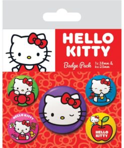 Hello Kitty (Colourful Poses) Badge 5 Pack