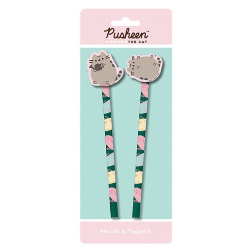 Pusheen 2-Piece Pencil and Eraser Topper Set (Botanical)