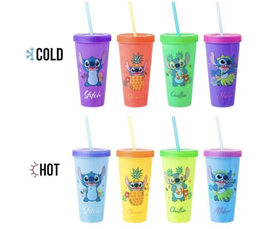 Stitch 24oz 4pc Color Changing Cold Cup Set