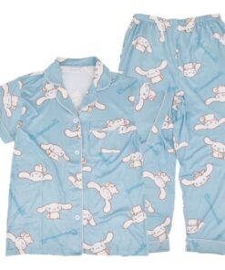 Cinnamoroll Short Sleeve Button Down Pajama Set (L)