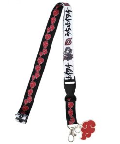 Itachi Uchiha Lanyard with Clear ID Sleeve and Keychain