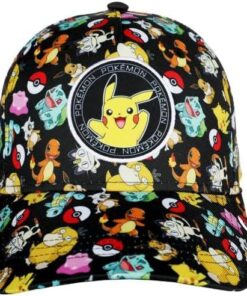 Pokémon Characters All-Over Print Youth Black Traditional Adjustable Hat