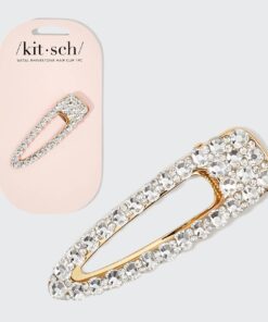 Metal Rhinestone Large Open Shape Hair Clip 1pc - Gold