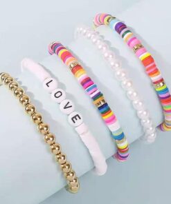 Colorful Beaded Bracelet Set – 7-Piece Stackable Stretch Bracelets