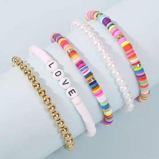 Colorful Beaded Bracelet Set – 7-Piece Stackable Stretch Bracelets