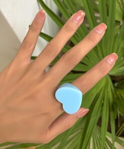 Chunky Heart Statement Ring – Playful Y2K Stackable Rings