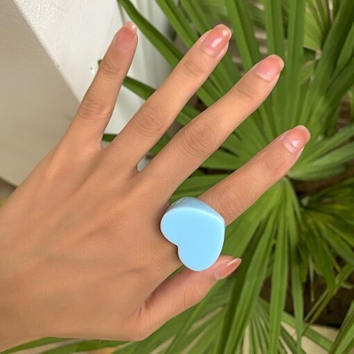 Chunky Heart Statement Ring – Playful Y2K Stackable Rings