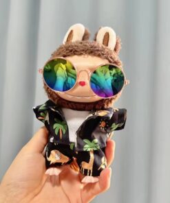 Mini Outfits For Labubu & 7-8" Plushies |  Tropical Outfit With Sunglasses