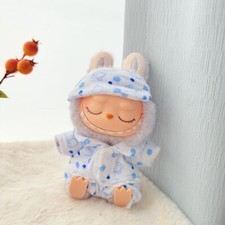 Mini Outfits For Labubu & 7-8" Plushies | 3-Piece Blue Pajama Set with Matching Sleeping Mask