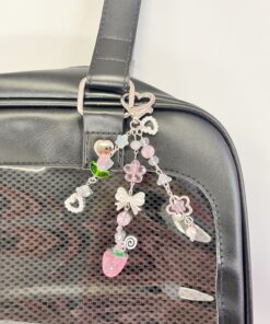Pink Floral Coquette Bag Charm