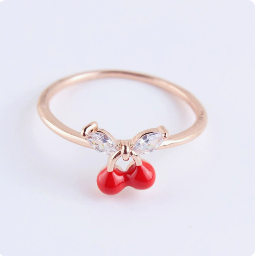 Cherry Blossom Crystal Leaf Ring – Gold or Silver (Ring Finger Size 5-7)