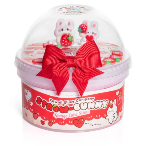 Straw-Bunny Sponge Cake Cloud Slime (Kawaii Slime Company)