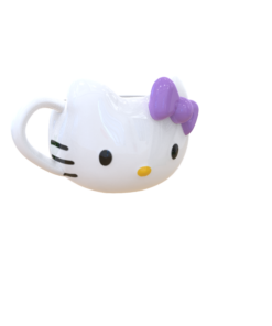 Hello Kitty Face Purple Bow Ceramic 3D Sculpted Mug