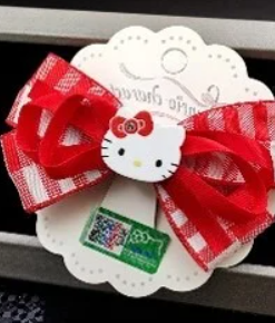 Hello Kitty Red Striped Hair Clip