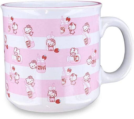 Hello Kitty Milk Bottle Toss 20oz Ceramic Camper Mug