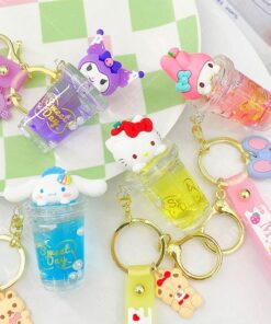 Sanrio Sweet Day Boba Cup Liquid Floating Keychain