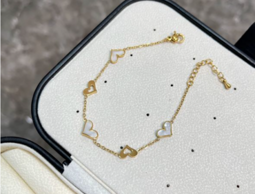 Hollow Heart Gold Bracelet