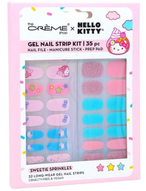 The Crème Shop Sweetie Sprinkles Hello Kitty Gel Nail Strip Kit 35 Piece Set