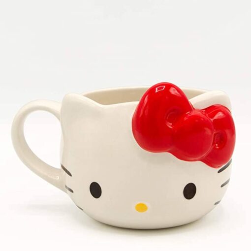 Hello Kitty Face Red Bow Ceramic 20oz 3D Sculpted Mug