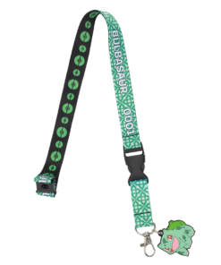 Pokemon Bulbasaur Lanyard with Rubber Charm and ID Sleeve